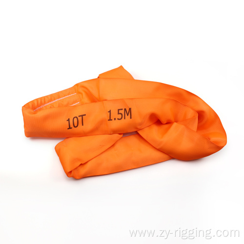 10Ton lifting polyester webbing sling round sling belt